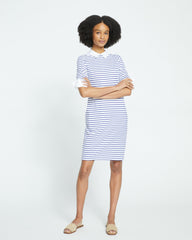 Belle Breton Stripe Jersey Dress - White/Classic Navy Stripe