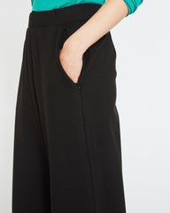 Stephanie Wide Leg Ponte Pants - Black