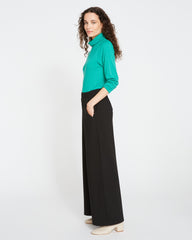 Stephanie Wide Leg Ponte Pants - Black