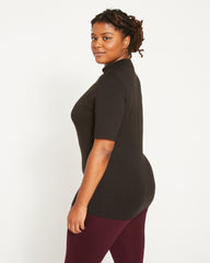 Modern Mock Neck Tee - Black