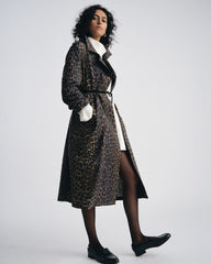 Henning x US Park Soft Trench - Shadow Leopard Print
