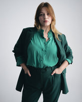 Endora Stretch Cupro Blouse - Green Tourmaline