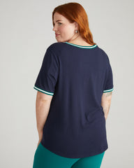 Tee Rex - Navy with Aventurine/White Trim