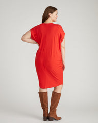 Carrea Relaxed Liquid Jersey Dress - Lipstick