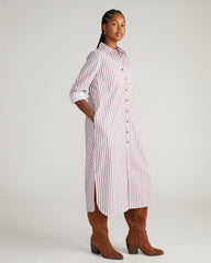 Odeon Stretch Poplin Shirtdress - Lilac Multi Stripe