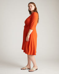 The Divine Jersey Wrap Dress - Warm Russet