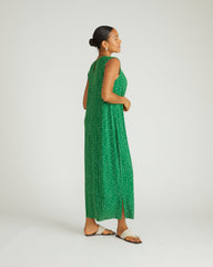 Claremont Liquid Jersey Sheath Dress - Galactic Print in Green