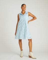 Simone Cotton Eyelet Dress - Light Blue