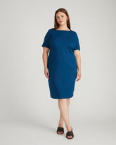 Envelope Neck Ponte Dress - Deep Teal