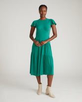 Mariella Stretch Cupro Dress - Green Tourmaline