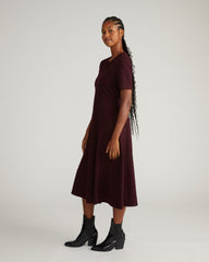 Saskia Ponte Dress - Black Cherry