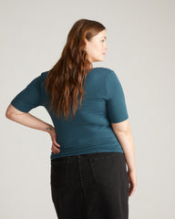 Foundation Short Sleeve Square Neck Tee - Deep Sea