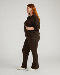 Knitted Mila Zip Hoodie - Espresso