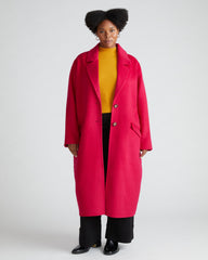 Double Face Luxe Coat - Cerise