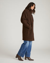 Marlo Cocoon Coat - Black/Brown Herringbone
