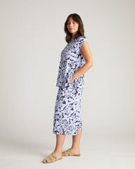 Casual Culottes - Petal Palette Print in Jacaranda