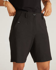 Audrey Ponte Shorts - Slate Pinstripe
