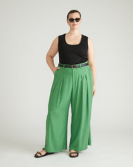 Palais Cooling Cupro Wide Leg Pant - Clover