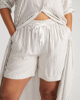 Beach Shorts - White/Beige Stripe