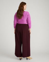 Palais Wide Leg Ponte Pants - Black Cherry