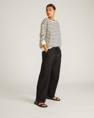 Straight Leg French Terry Sweatpants - Black