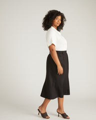 Carla Ponte Skirt - Slate Pinstripe