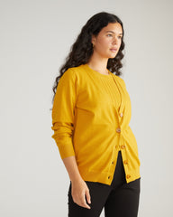 Savvy Fine Knit Cardigan - Mustard