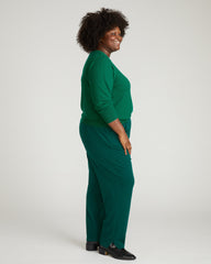 Savvy Fine Knit Crew Sweater - Mineral Green