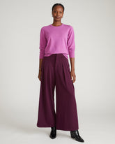 Savvy Fine Knit Crew Sweater - Purple Vision
