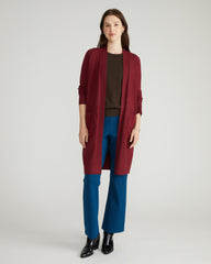 Savvy Double Knit Sweater Cardigan - Red Geranium