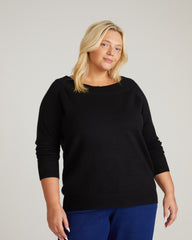 Noomi Cold Shoulder Sweater - Black