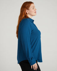Elbe Popover Liquid Jersey Shirt Classic Fit - Deep Teal