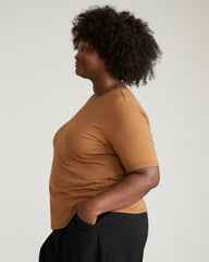 Maia Stovepipe Sleeve Tee - Classic Camel