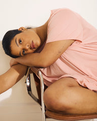 Pima Cotton Lounge Tee - Pink