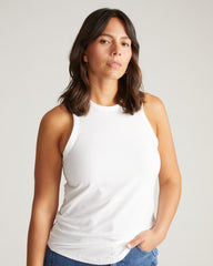 Cai High Neck Tank - White