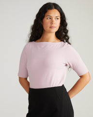 Bella Boatneck Tee - Pale Mauve