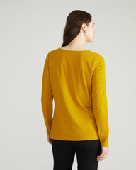 Long Sleeve Square Neck Tee - Mustard