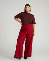 Modern Mock Neck Tee - Black Cherry