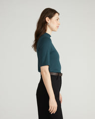 Modern Mock Neck Tee - Deep Sea