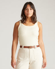 Roitfeld Ribbed Tank - Yellow Microstripe