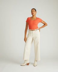 Carey Ribbed Top - Coral Reef