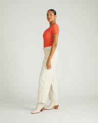 Carey Ribbed Top - Coral Reef