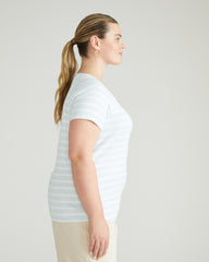 Carey Ribbed Top - Clear Sky/White Stripe