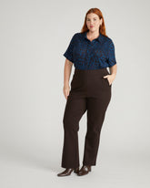 Chelsea Liquid Jersey Short Sleeve Shirt - Deep Teal Animal Print