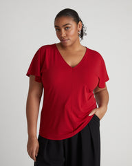 Lansbury Crepe Jersey Blouse - New York Red