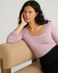 Agatha Liquid Jersey Top - Pale Mauve