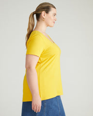 Scoop Neck Tee - Yellow
