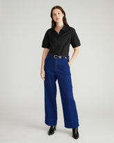 Elbe Stretch Poplin Short Sleeve Shirt - Black