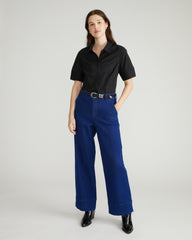 Elbe Stretch Poplin Short Sleeve Shirt - Black