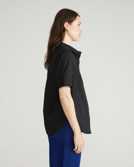Elbe Stretch Poplin Short Sleeve Shirt - Black